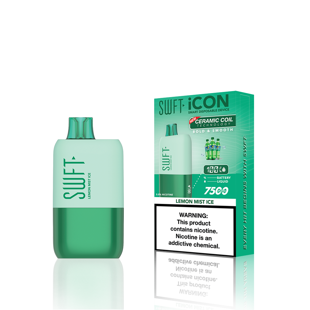 SWFT Icon Disposable | 7500 Puffs | 17mL | Lemon Mist Ice with Packaging