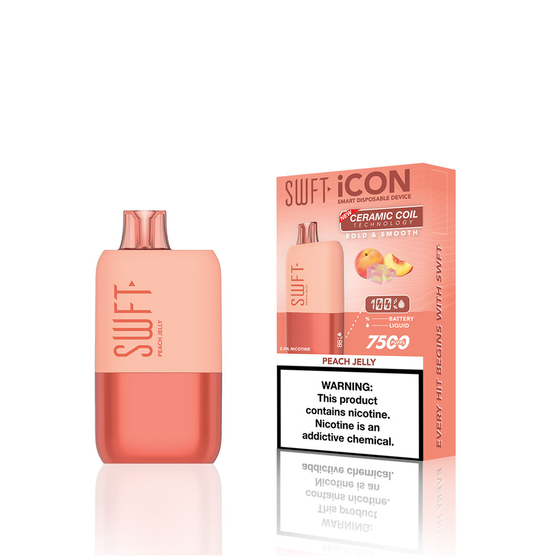 SWFT Icon Disposable | 7500 Puffs | 17mL | Peach Jelly with Packaging