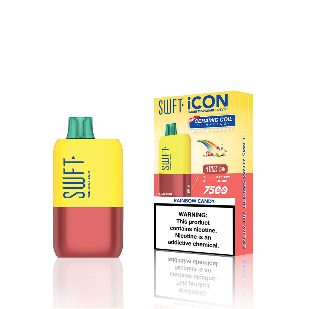 SWFT Icon Disposable | 7500 Puffs | 17mL |  Rainbow Candy with Packaging