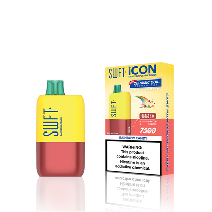 SWFT Icon Disposable | 7500 Puffs | 17mL |  Rainbow Candy with Packaging