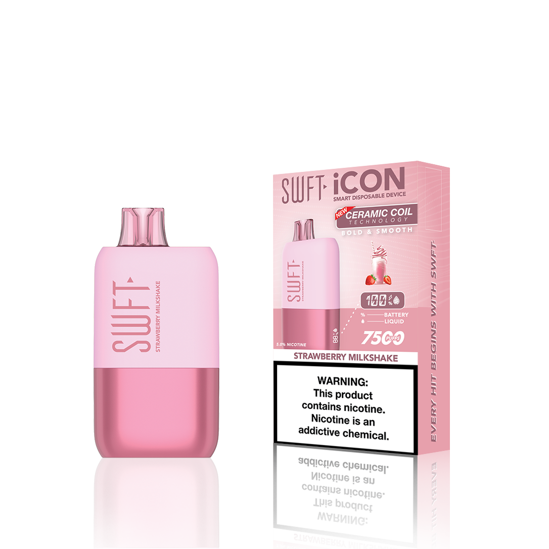 SWFT Icon Disposable | 7500 Puffs | 17mL | Strawberry Milkshake with Packaging