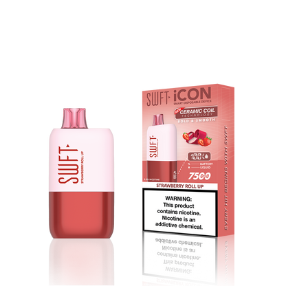 SWFT Icon Disposable | 7500 Puffs | 17mL |  Strawberry Roll Up with Packaging