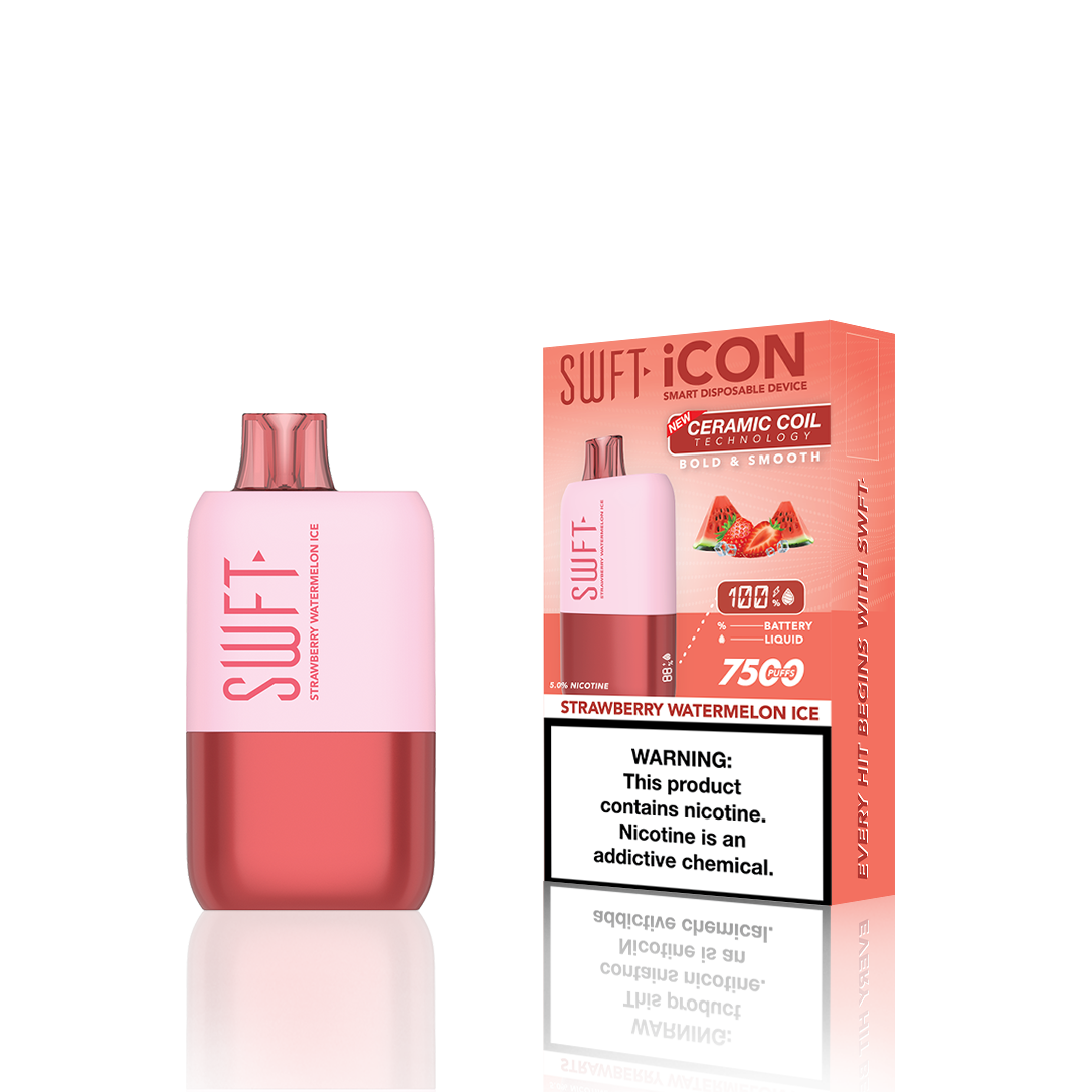 SWFT Icon Disposable | 7500 Puffs | 17mL |  Strawberry Watermelon Ice with Packaging