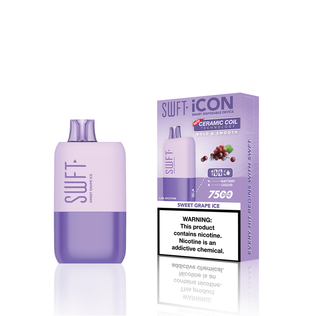 SWFT Icon Disposable | 7500 Puffs | 17mL | Sweet Grape Ice with Packaging