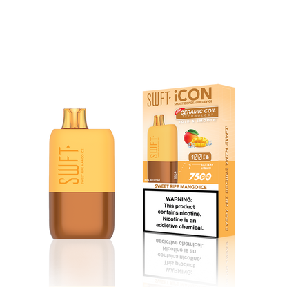 SWFT Icon Disposable | 7500 Puffs | 17mL | Sweet Ripe Mango Ice with Packaging