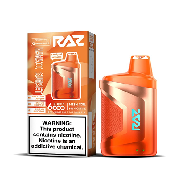 RAZ CA6000 Disposable | 6000 Puffs | 10mL | 50mg | Hawaii Sunset with Packaging