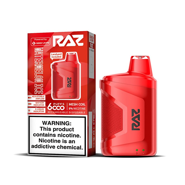 RAZ CA6000 Disposable | 6000 Puffs | 10mL | 50mg | Watermelon Ice with Packaging