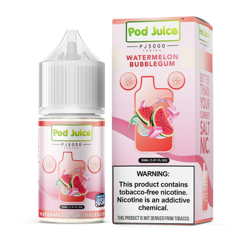 Watermelon Bubblegum by Pod Juice PJ5000 Series Salt 30mL with Packaging