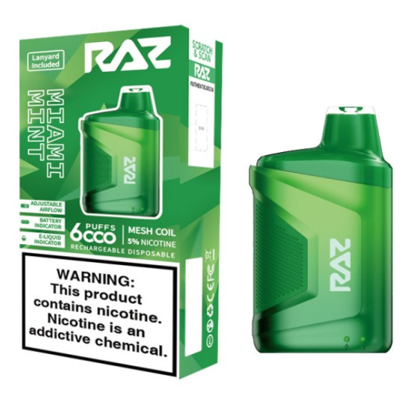 RAZ CA6000 Disposable | 6000 Puffs | 10mL | 50mg Miami Mint