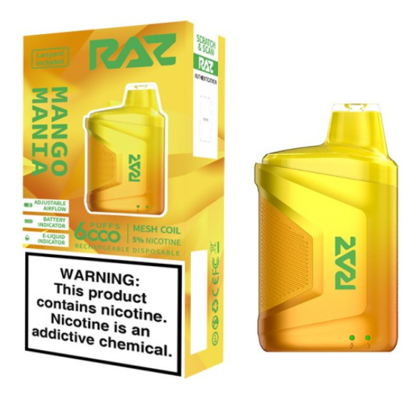 RAZ CA6000 Disposable | 6000 Puffs | 10mL | 50mg Mango Mania