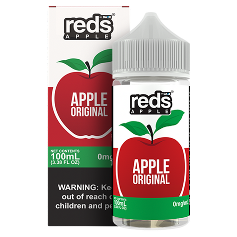 Apple by 7Daze Reds 100mL 0mg bottle with Packaging