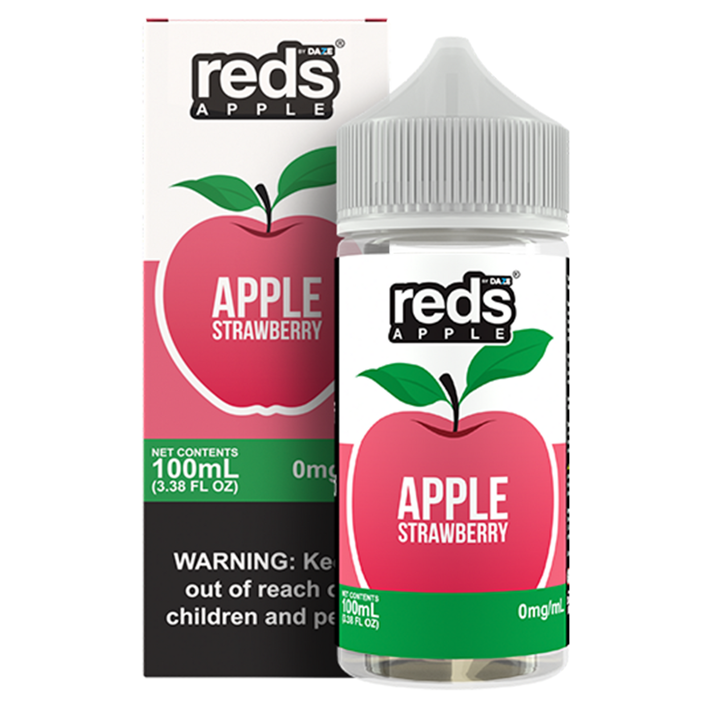 Strawberry by 7Daze Reds 100mL 0mg bottle with Packaging