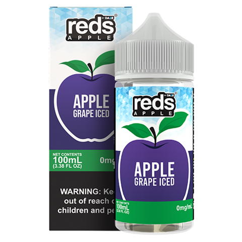 Grape Ice by 7Daze Reds 100mL 0mg bottle with Packaging