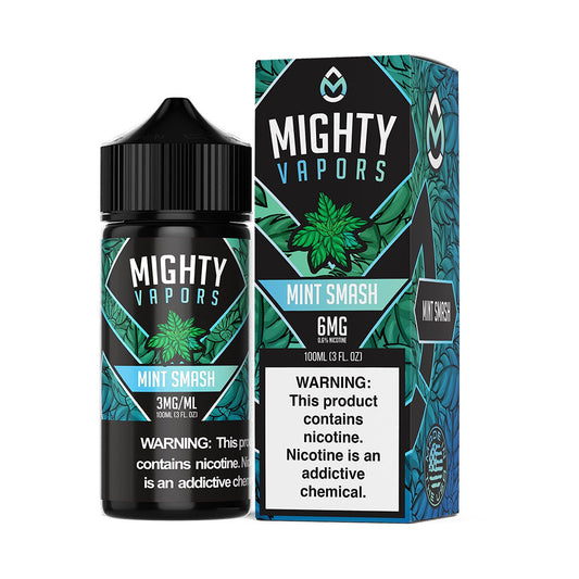 Mint Smash by Mighty Vapors E-Juice 100ml (Freebase) 3mg bottle with packaging