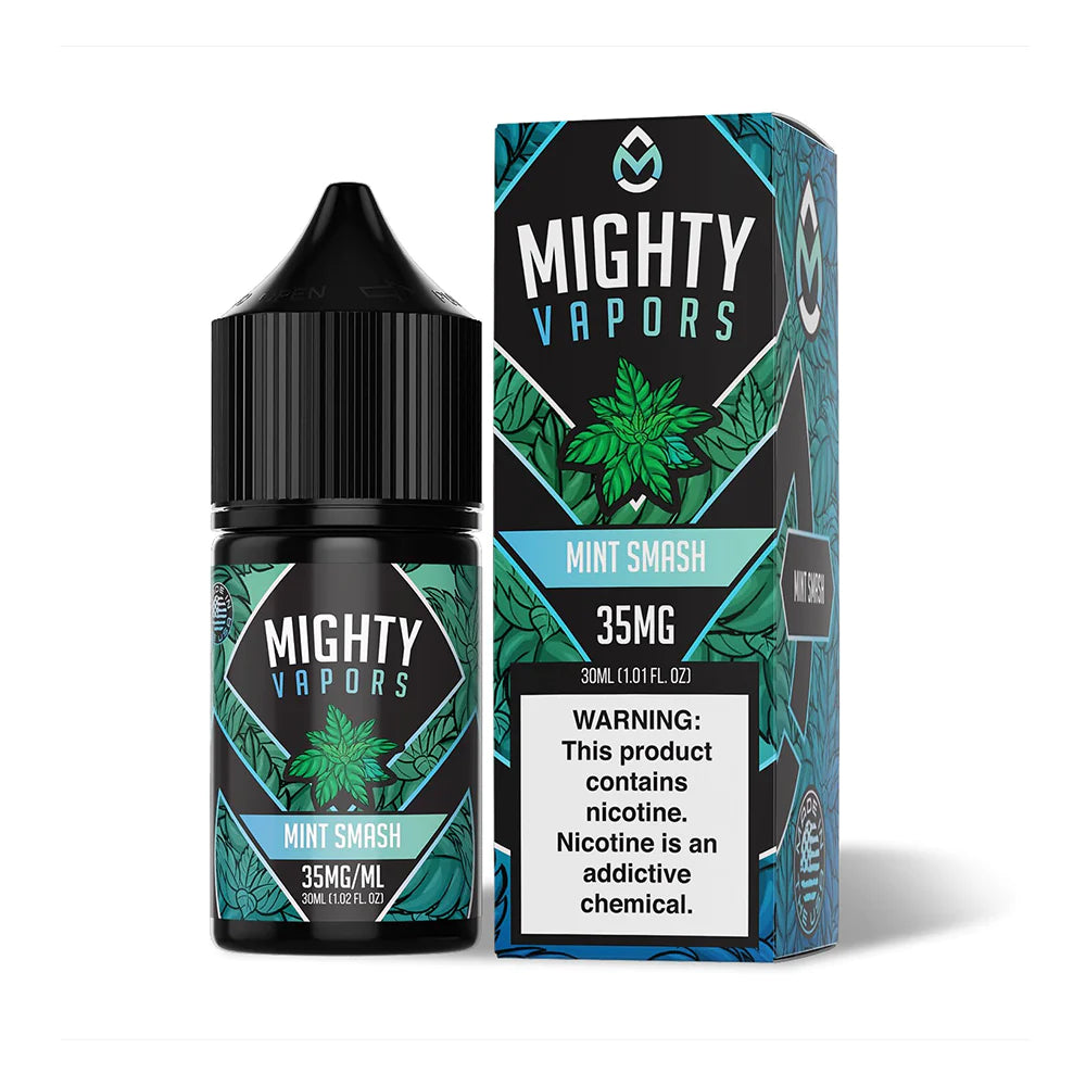 Mint Smash by Mighty Vapors Salt Series E-Liquid 30mL (Salt Nic) 35mg bottle with Packaging