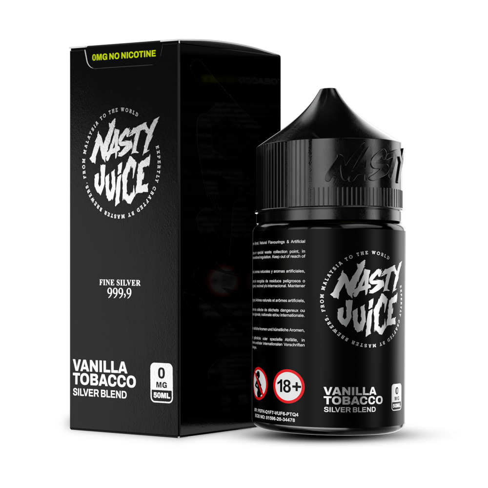 Silver Blend by Nasty Juice E-Liquid 60mL (Freebase) with Packaging