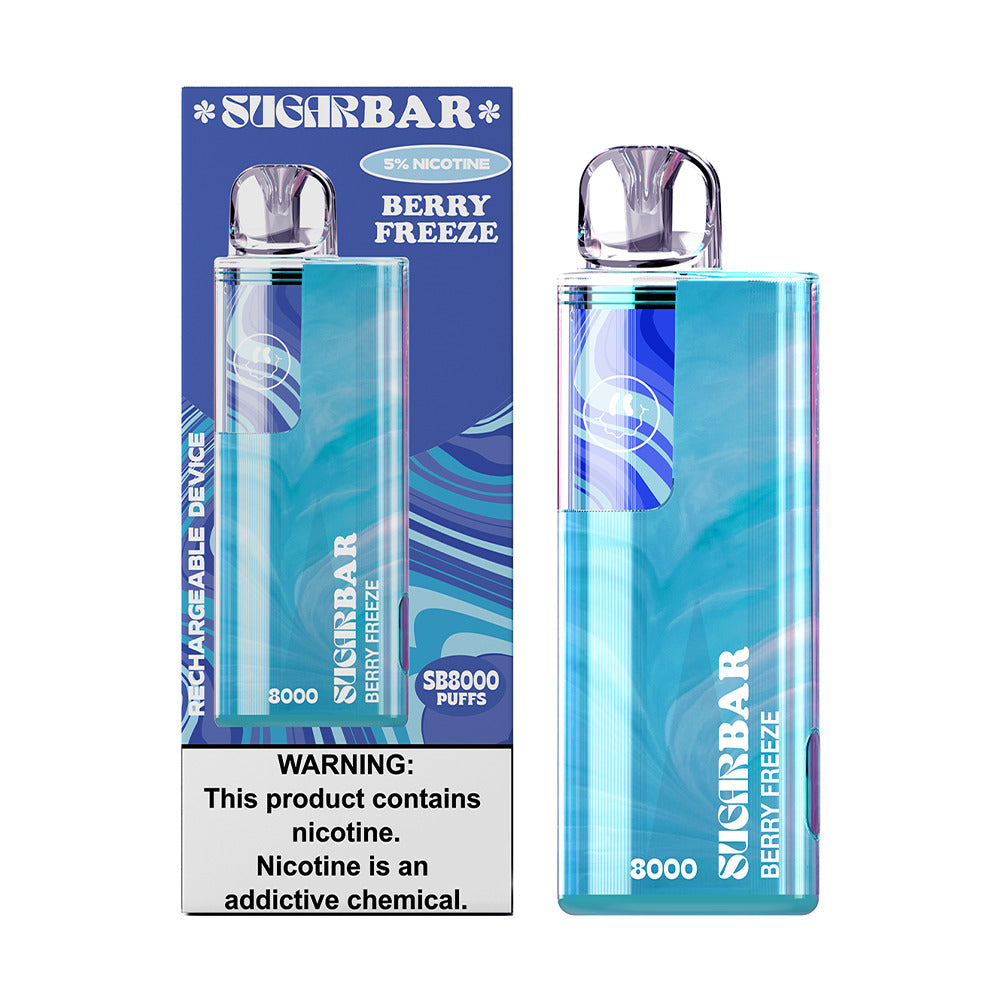 Sugarbar SB8000 Disposable | 8000 Puffs | 19mL | 50mg | berry freeze with packaging