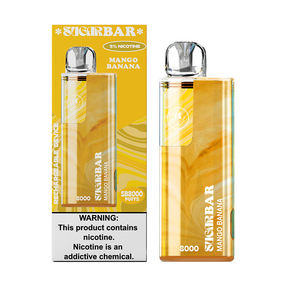 Sugarbar SB8000 Disposable | 8000 Puffs | 19mL | 50mg | mango banana with packaging