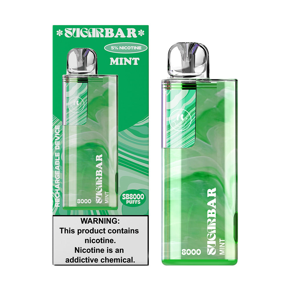 Sugarbar SB8000 Disposable | 8000 Puffs | 19mL | 50mg | mint with packaging