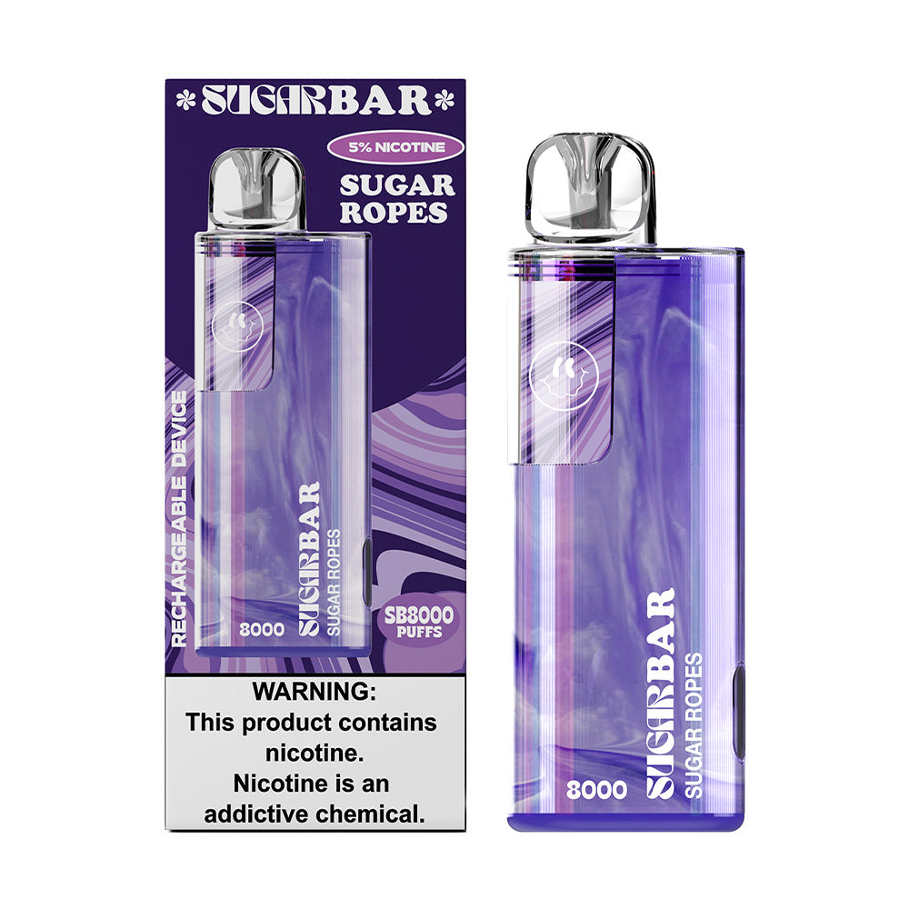 Sugarbar SB8000 Disposable | 8000 Puffs | 19mL | 50mg | sugar ropes with packaging