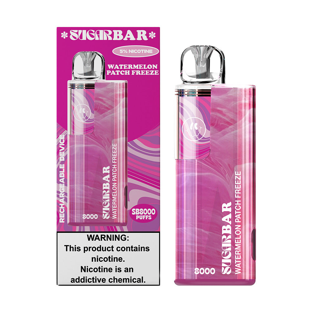 Sugarbar SB8000 Disposable | 8000 Puffs | 19mL | 50mg | watermelon patch freeze with packaging