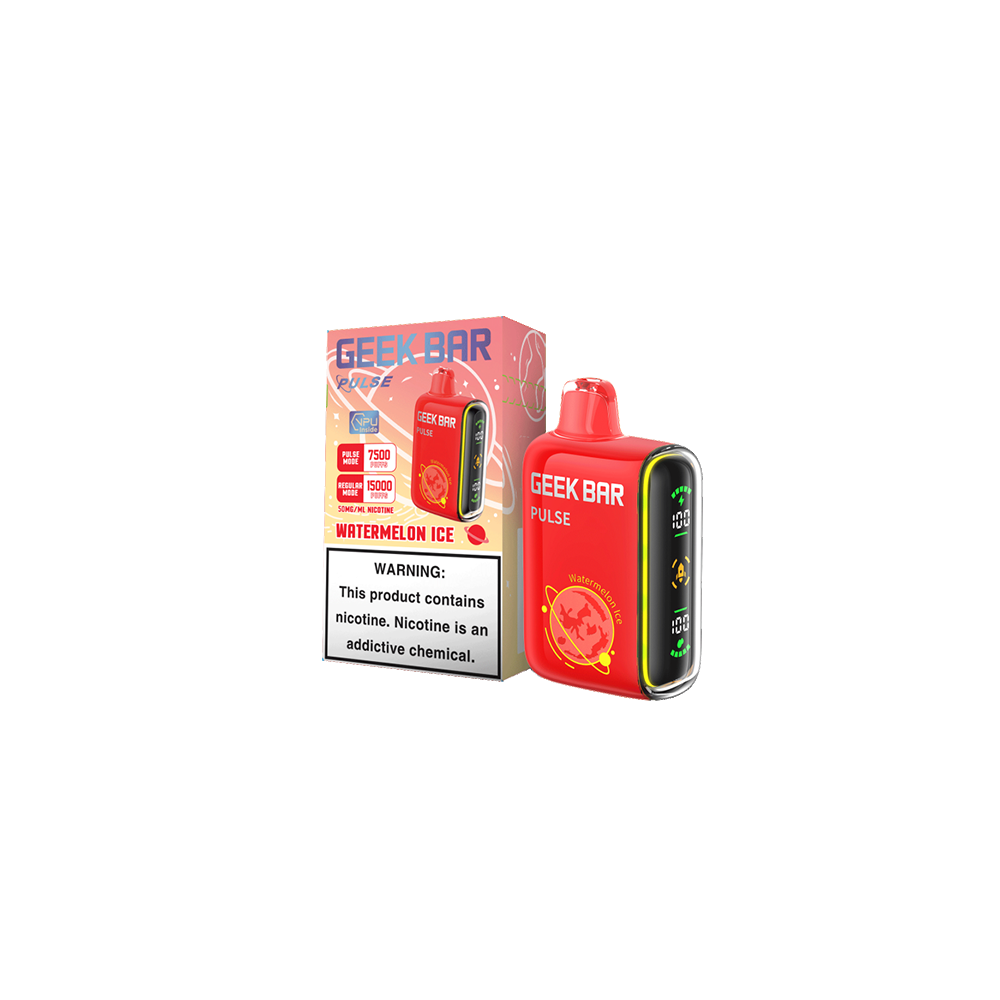 Geek Bar Pulse Disposable 15000 Puffs 16mL 50mg - Watermelon Ice with packaging