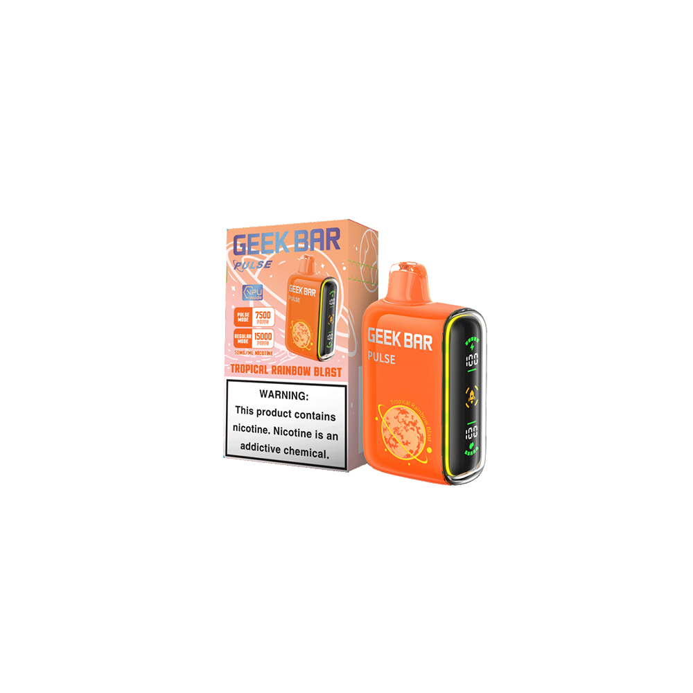 Geek Bar Pulse Disposable 15000 Puffs 16mL 50mg - Tropical Rainbow Blast with packaging