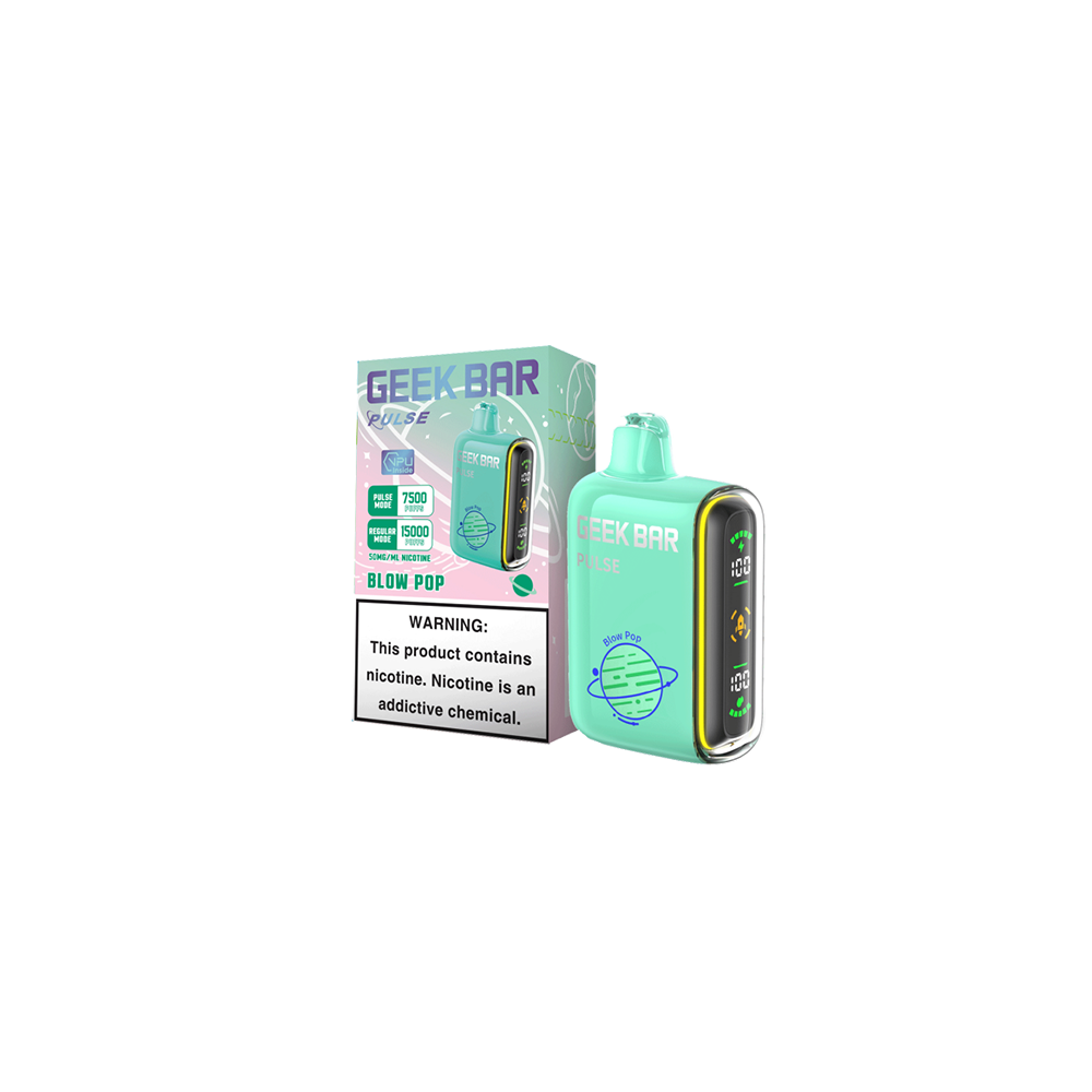 Geek Bar Pulse Disposable 15000 Puffs 16mL 50mg - Blow Pop with packaging