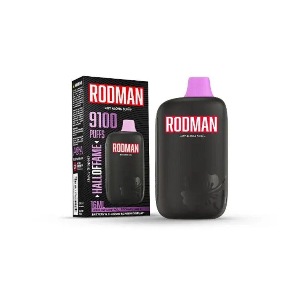 Aloha Sun Rodman Disposable 9100 Puffs 16mL 50mg Hall of Fame with Packaging