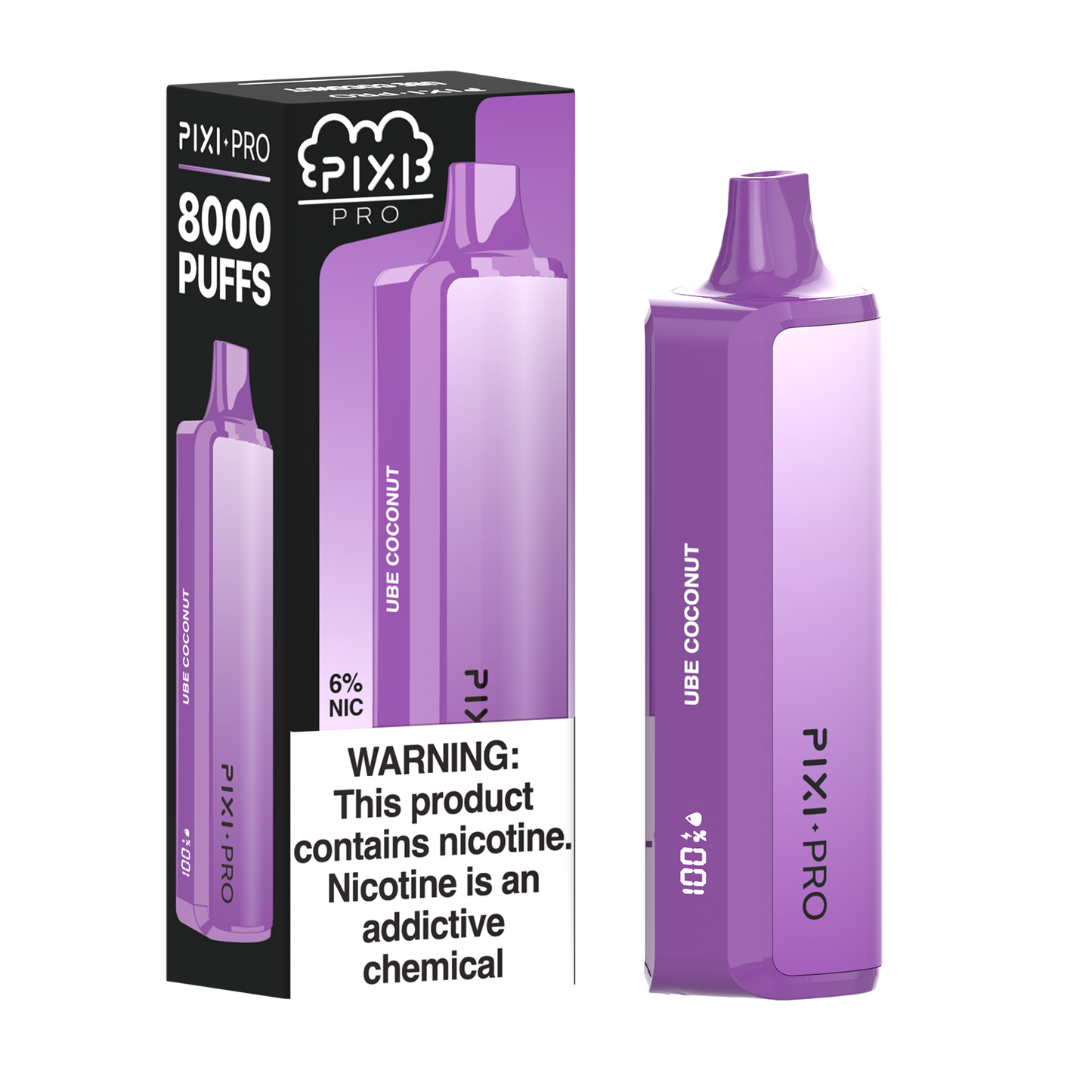 Puff Pixi Pro Disposable | 8000 puffs | 14mL | Ube Coconut with packaging