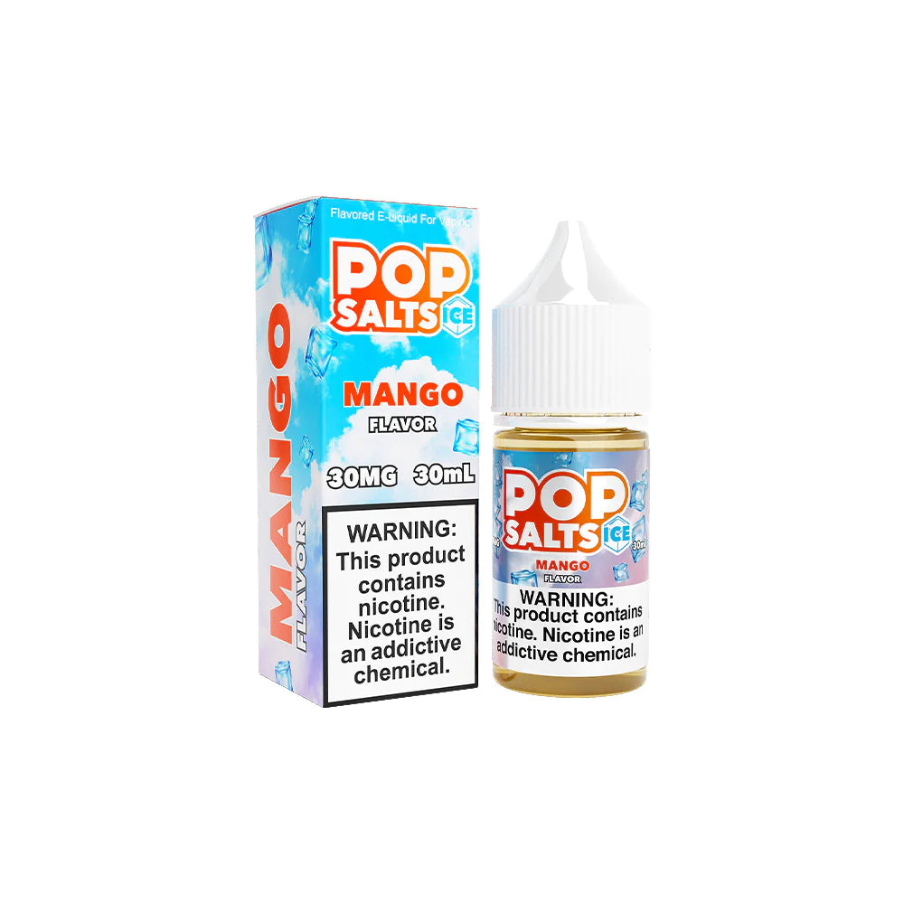 Mango Ice by Pop Salts E-Liquid 30mL Salt Nic bottle with packaging