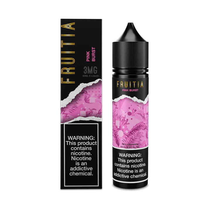 Pink Burst FRUITIA by Fresh Farms E-Liquid 60mL (Freebase) bottle with packaging