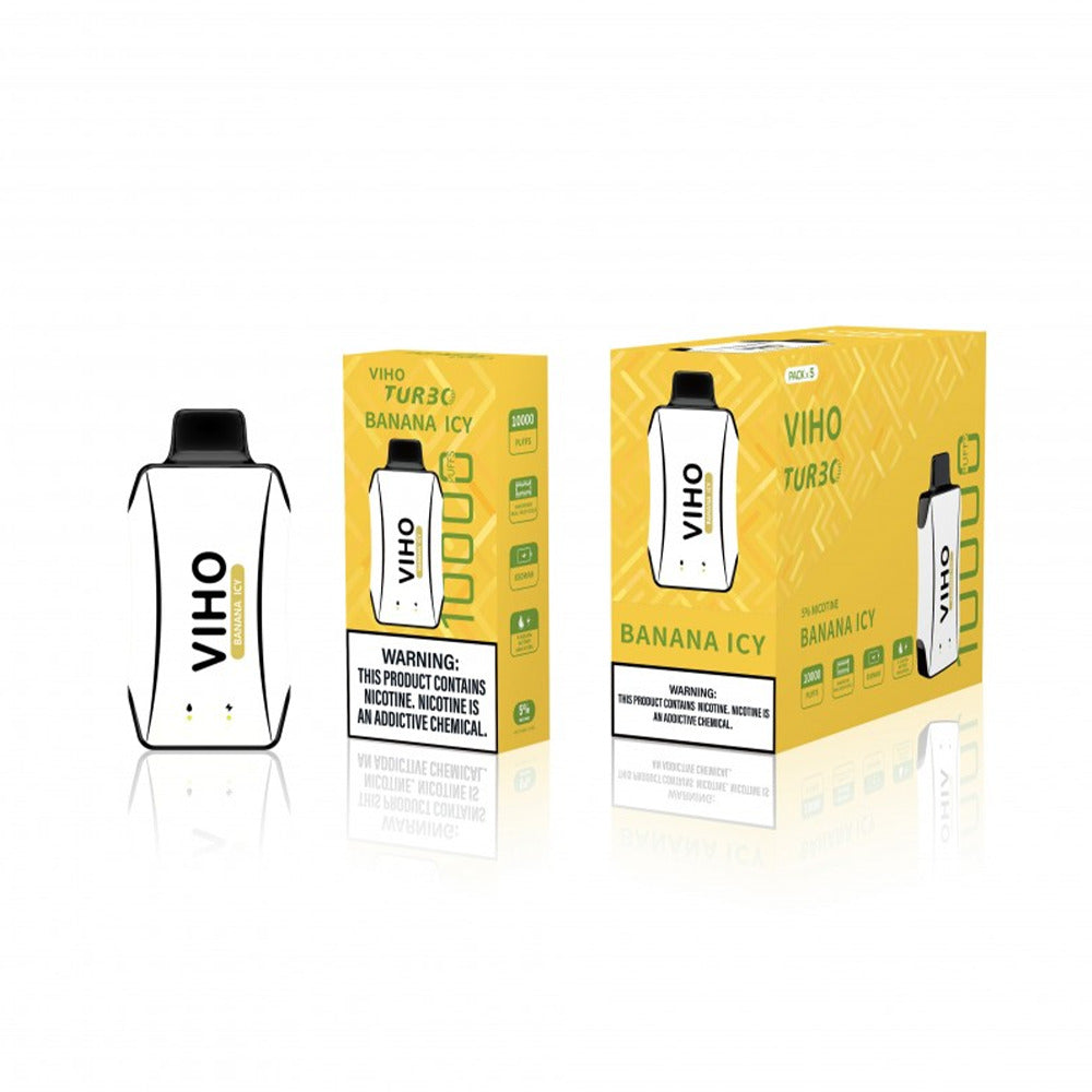 Viho Turbo Disposable 10000 Puffs 17mL 50mg - Banana Icy with packaging