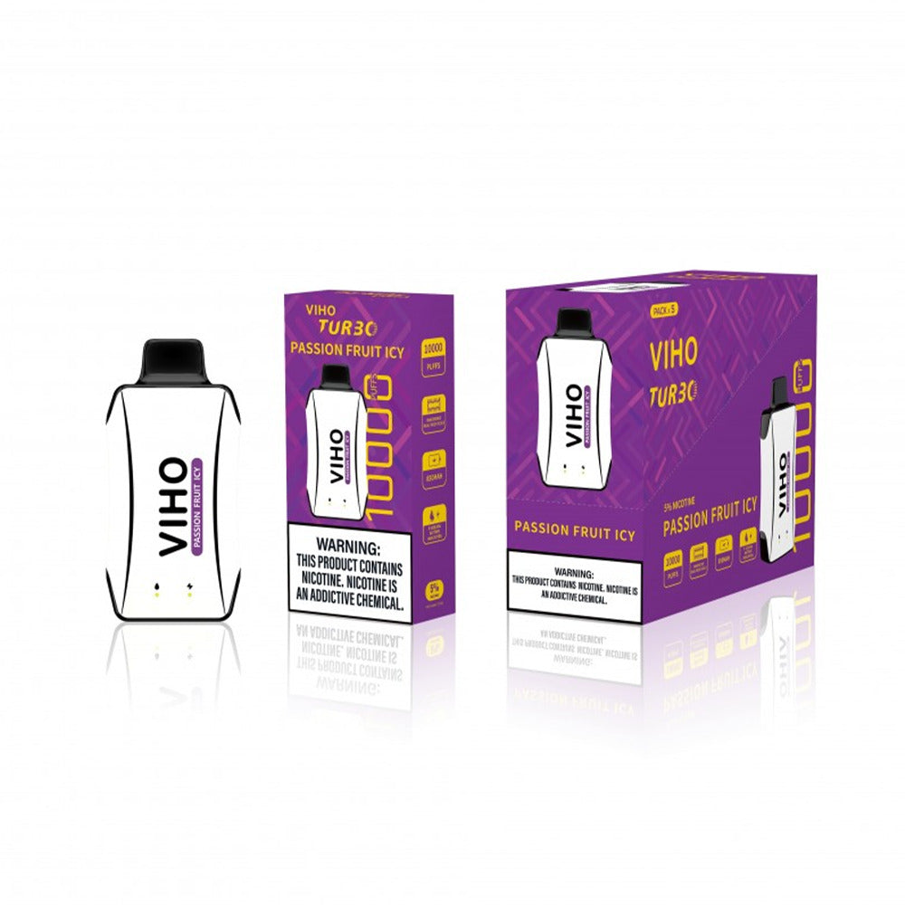 Viho Turbo Disposable 10000 Puffs 17mL 50mg - Passion Fruit Icy with packaging