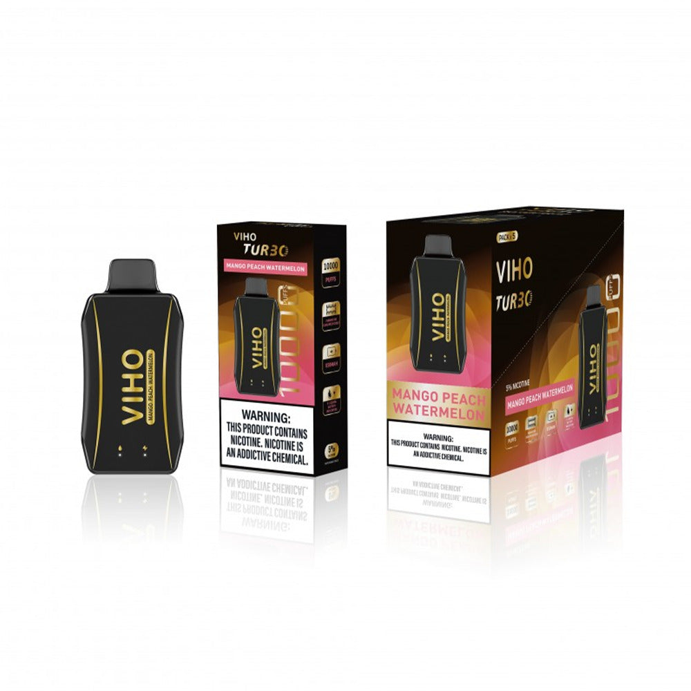 Viho Turbo Disposable 10000 Puffs 17mL 50mg - Mango Peach Watermelon with packaging
