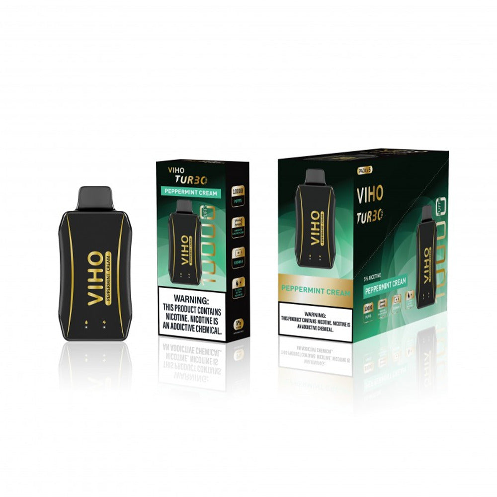 Viho Turbo Disposable | 10000 Puffs | 17mL | 50mg |  Peppermint Cream with packaging