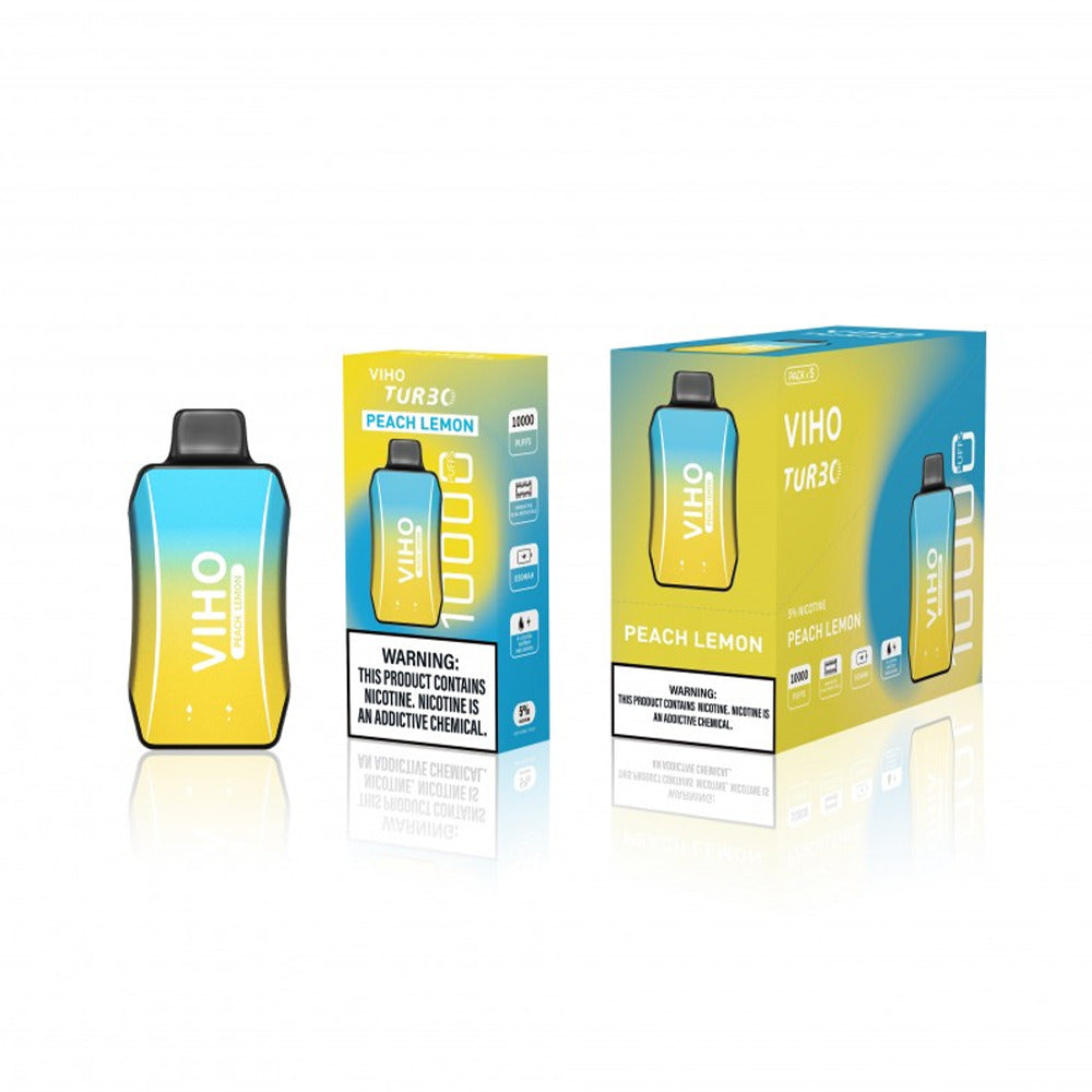 Viho Turbo Disposable 10000 Puffs 17mL 50mg - Peach Lemon with packaging