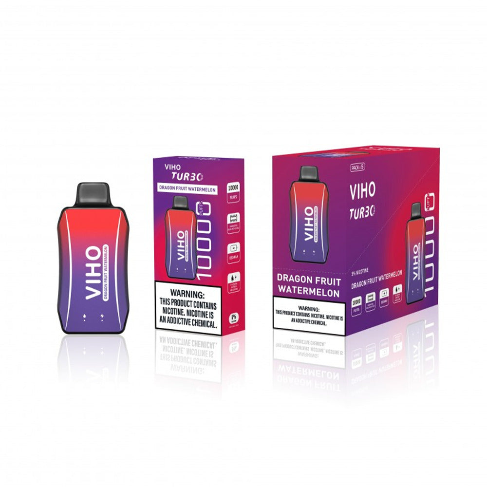 Viho Turbo Disposable 10000 Puffs 17mL 50mg - Dragon Fruit Watermelon with packaging