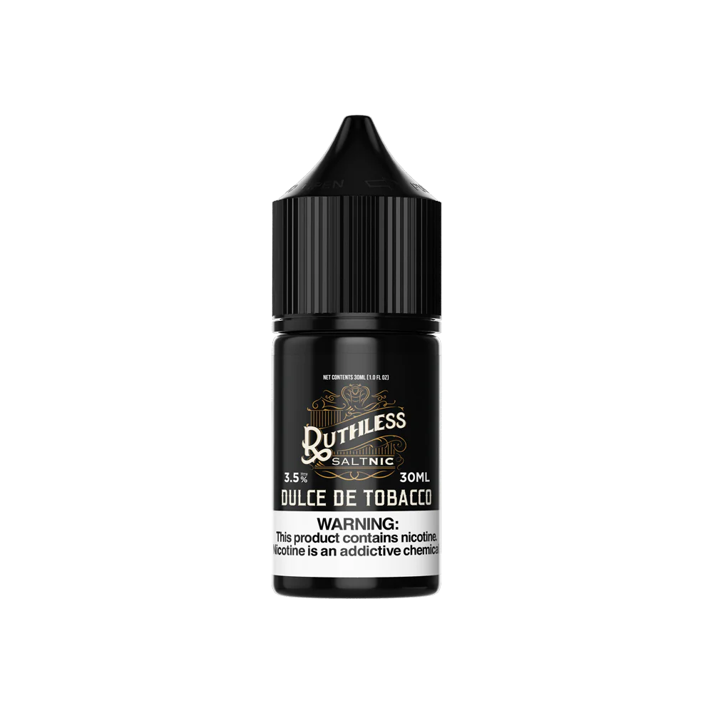 Dulce De Tobacco by Ruthless Salt Series E-Liquid 30mL (Salt Nic) bottle