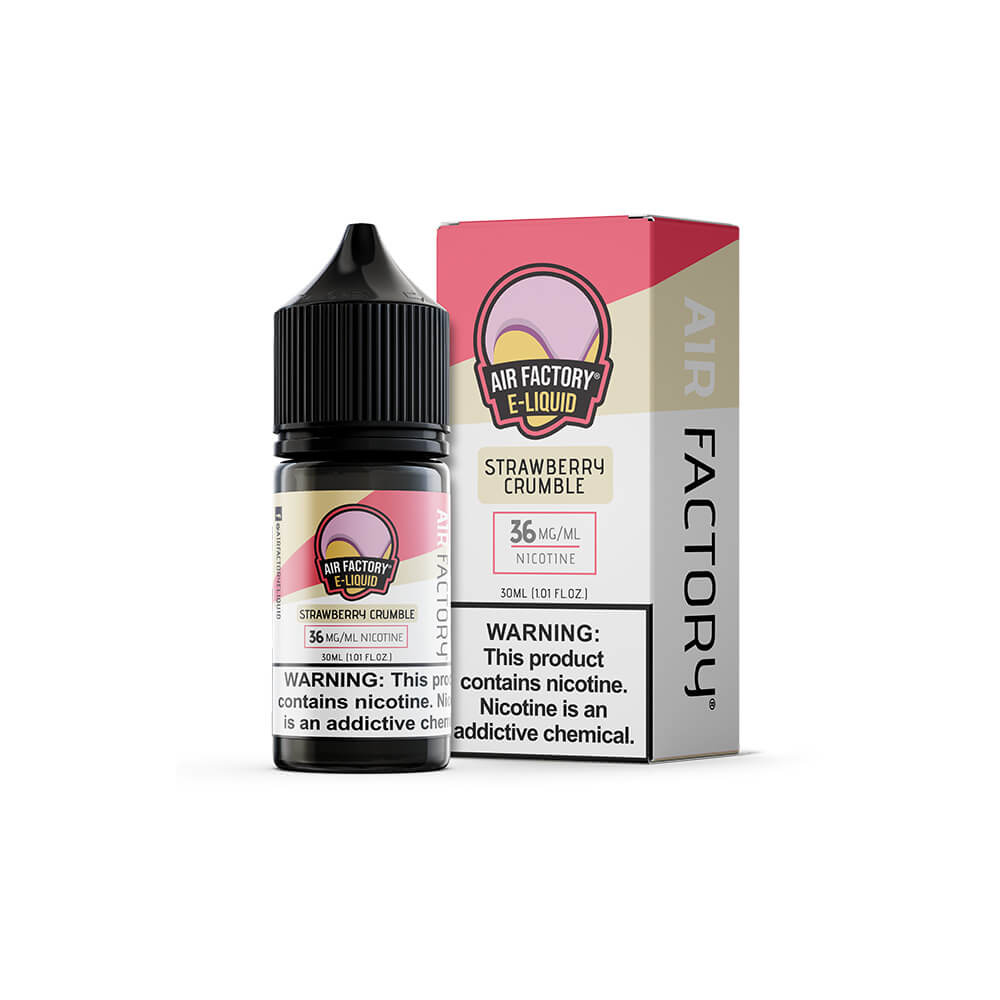 Strawberry Crumble by Air Factory Salt Series E-Liquid 30mL (Salt Nic) with packaging