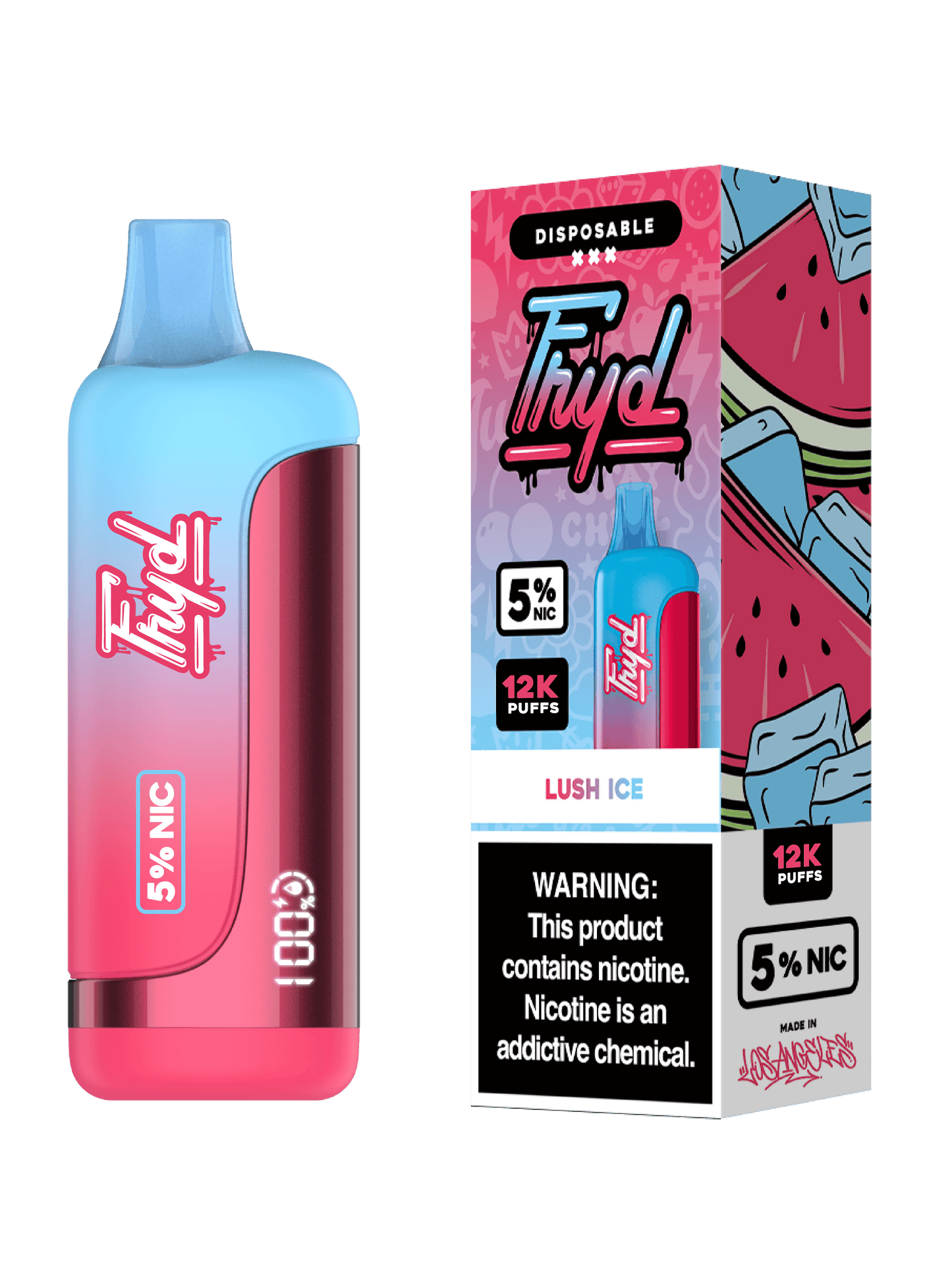 FRYD Disposable 12,0000 Puffs (17mL) 50mg Lush Ice with packaging