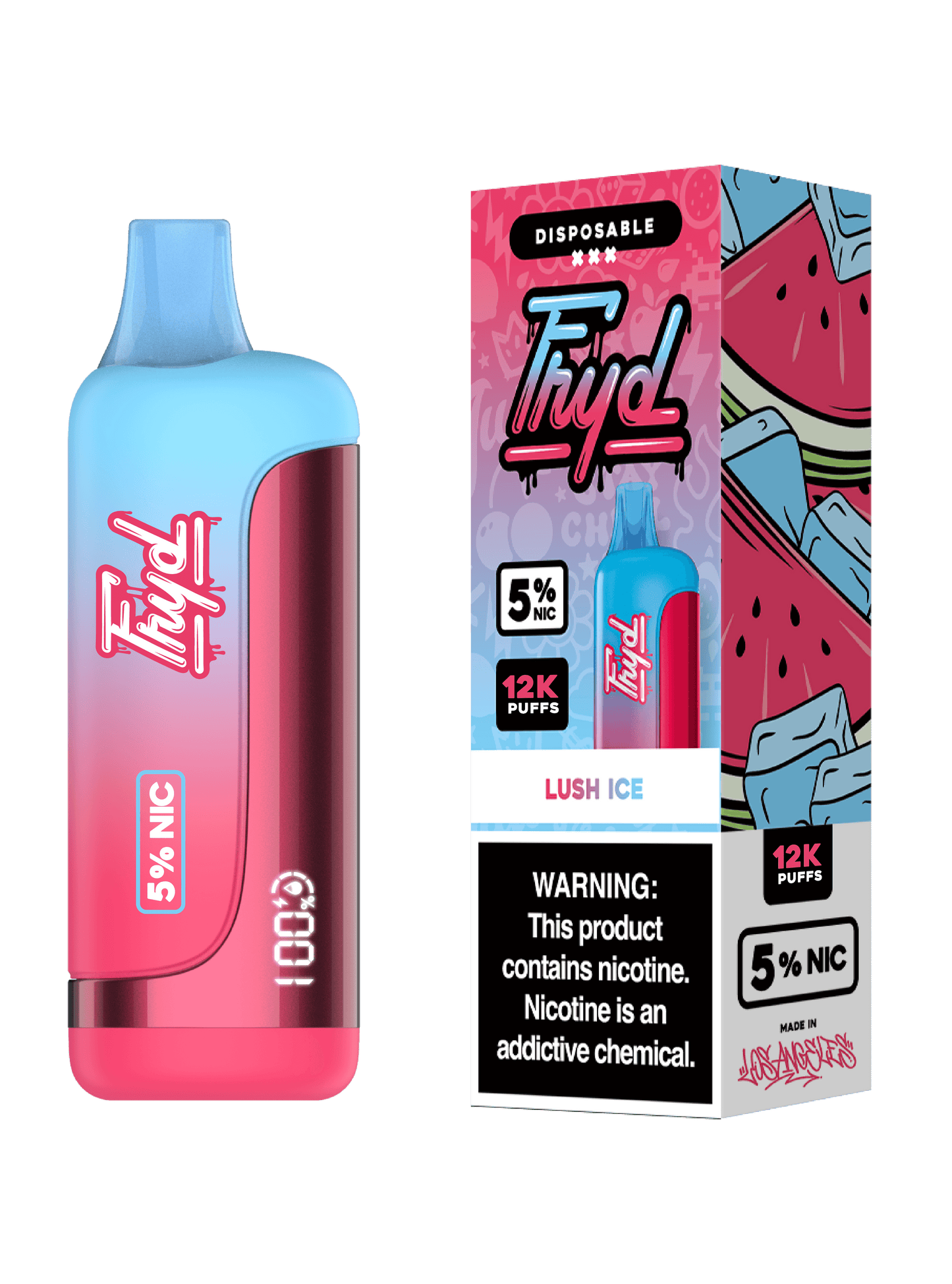 FRYD Disposable | 12000 Puffs | 17mL | 50mg | Lush Ice with packaging