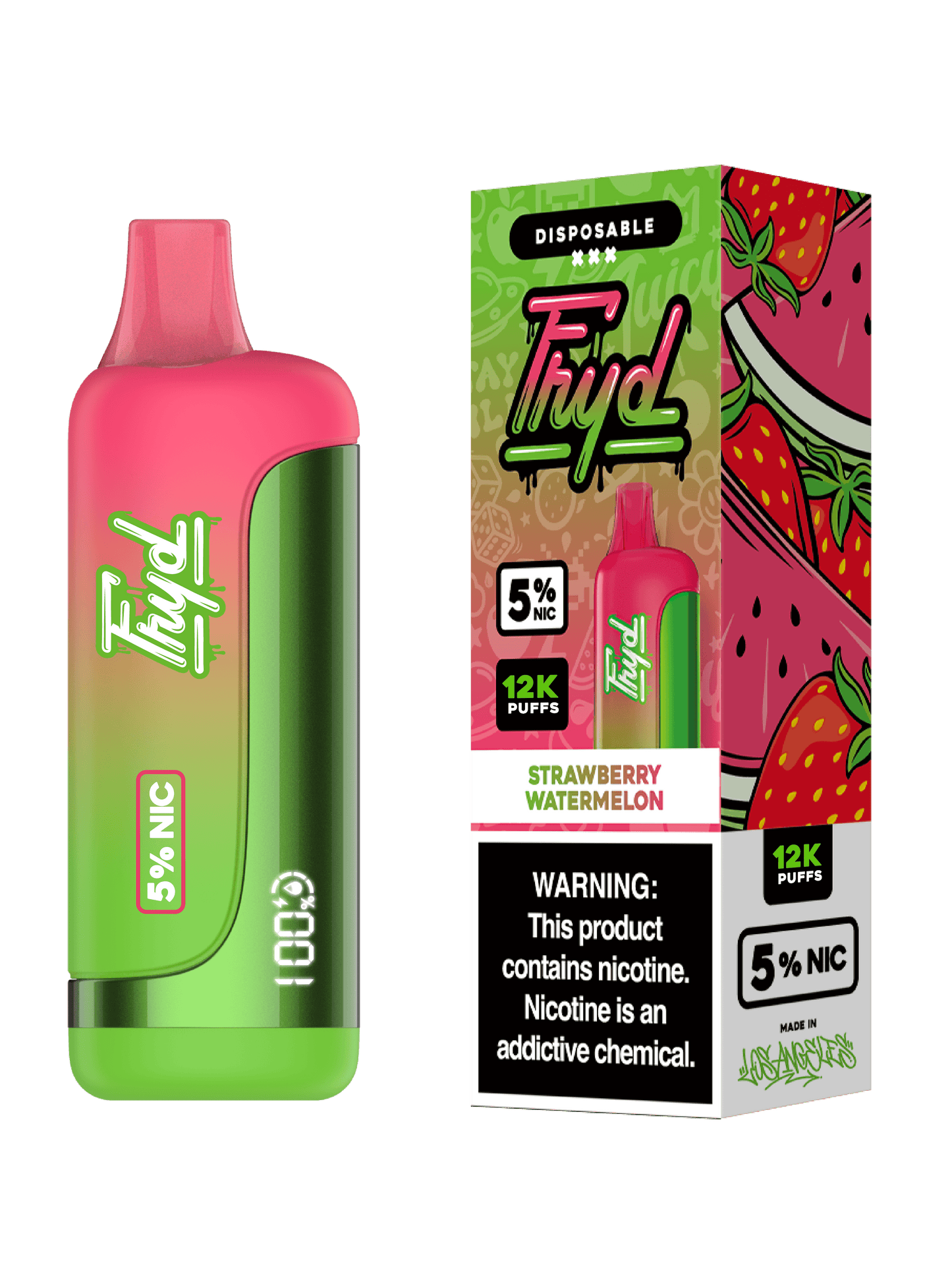 FRYD Disposable 12,0000 Puffs (17mL) 50mg Strawberry Watermelon with packaging