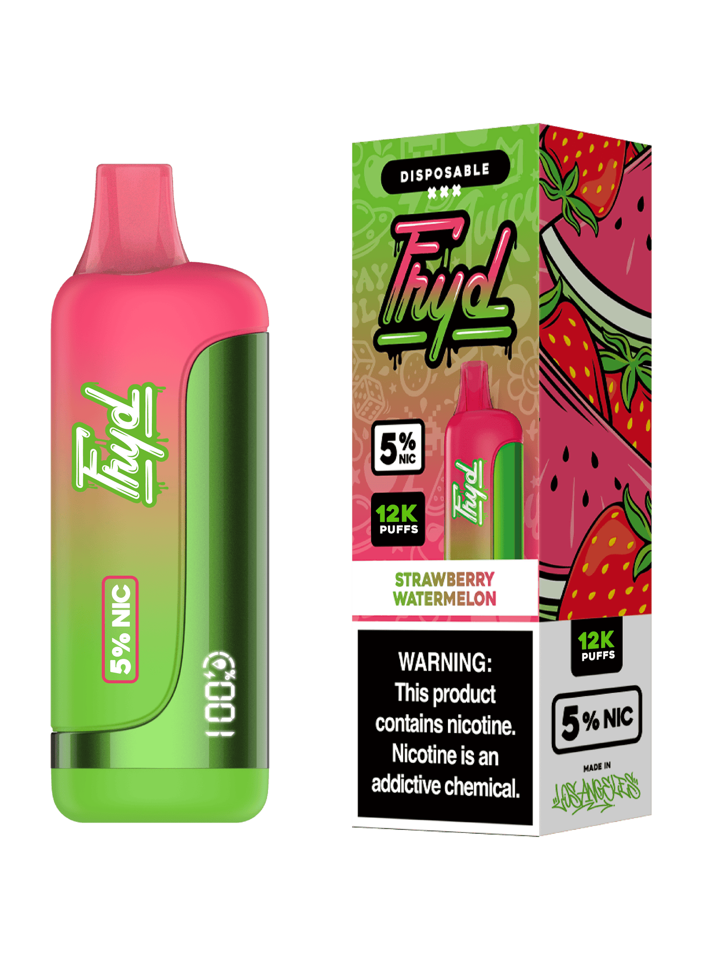 FRYD Disposable | 12000 Puffs | 17mL | 50mg | Strawberry Watermelon with packaging