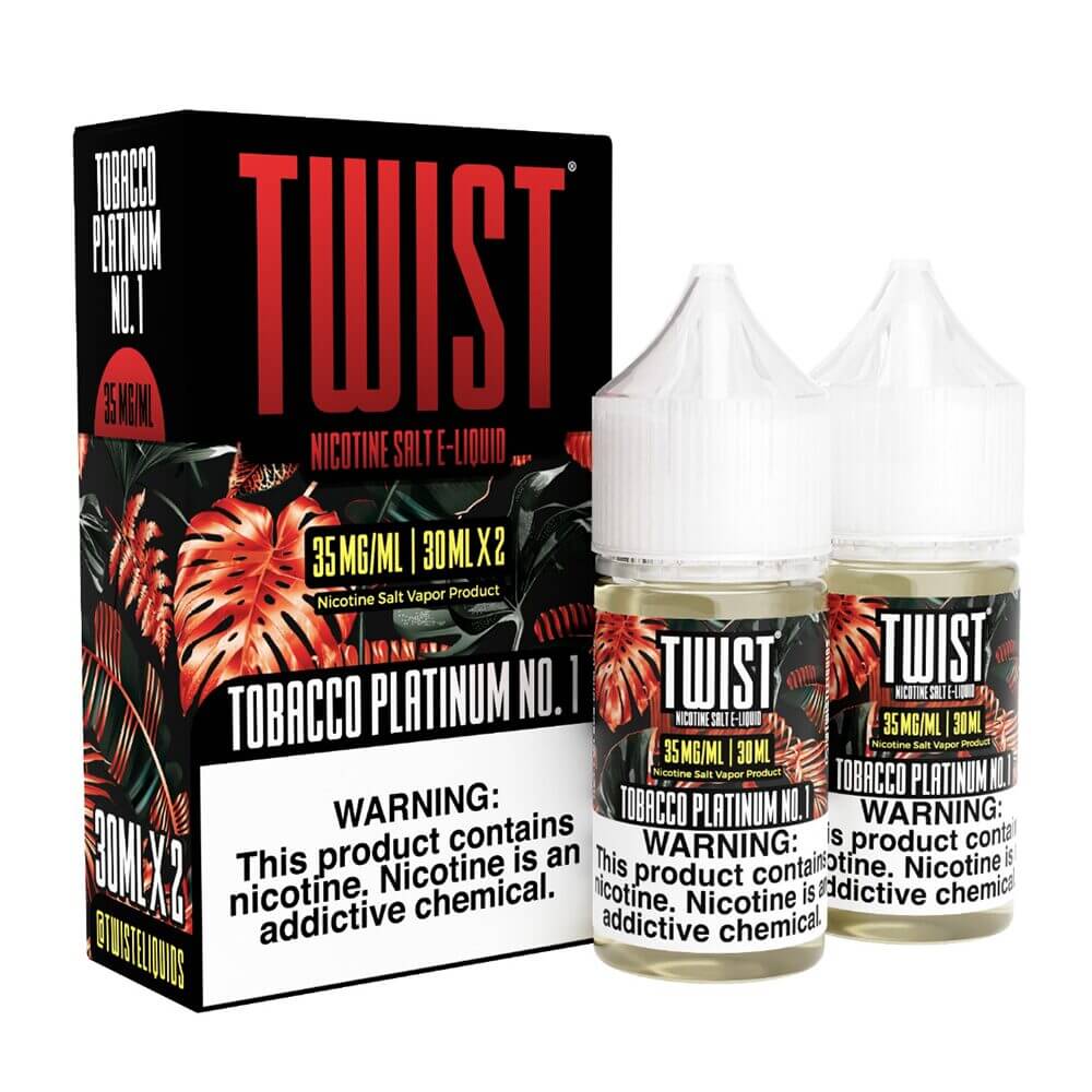Tobacco Platinum No. 1 by Twist Salts Series E-Liquid x2-30mL (Salt Nic) 35mg bottle with packaging