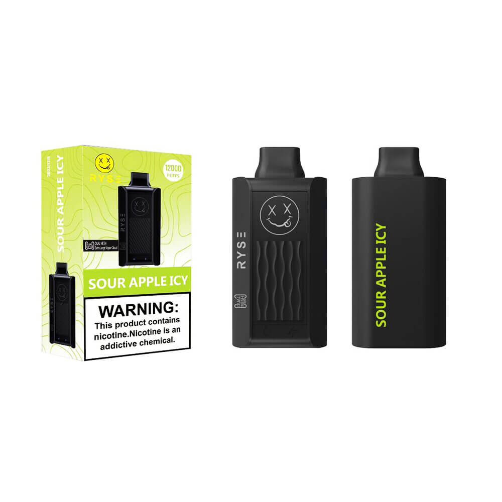 Ryse Disposable 12000 Puffs 18mL 50mg Sour Apple Apple Icy with Packaging
