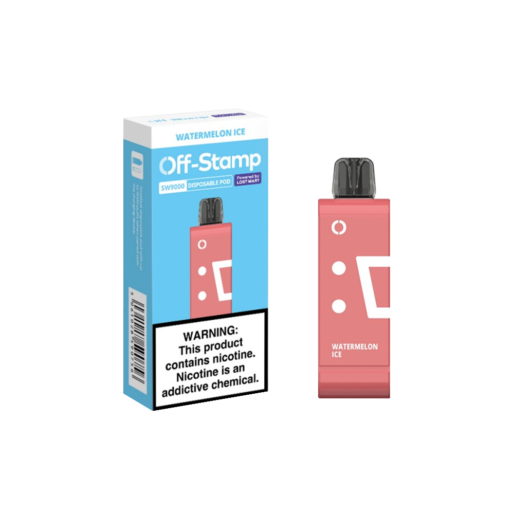Off Stamp Pod Disposable | 9000 Puffs | 13mL | 50mg | (Pod Disposable Only) | Watermelon Ice with packaging