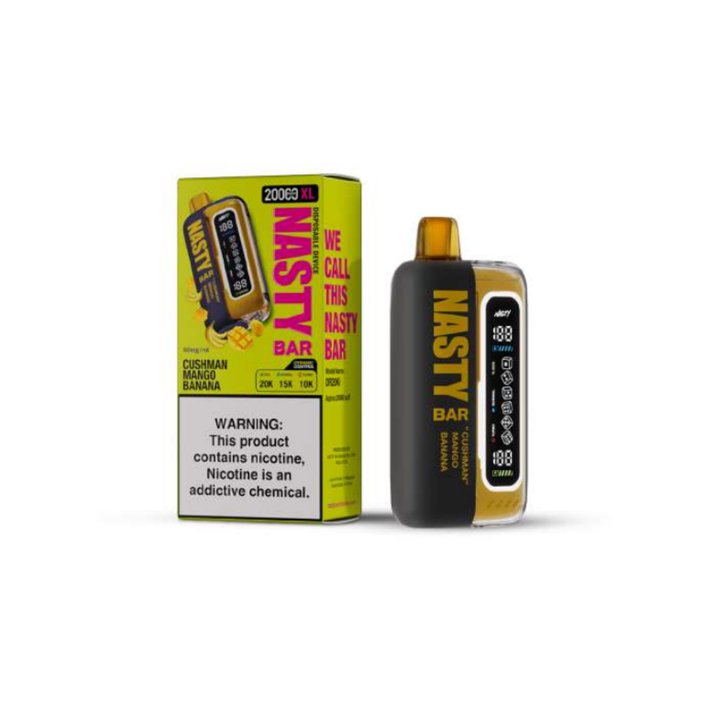Nasty Bar XL Disposable | 20000 Puffs | 17mL | 50mg | Cushman Mango Banana with packaging