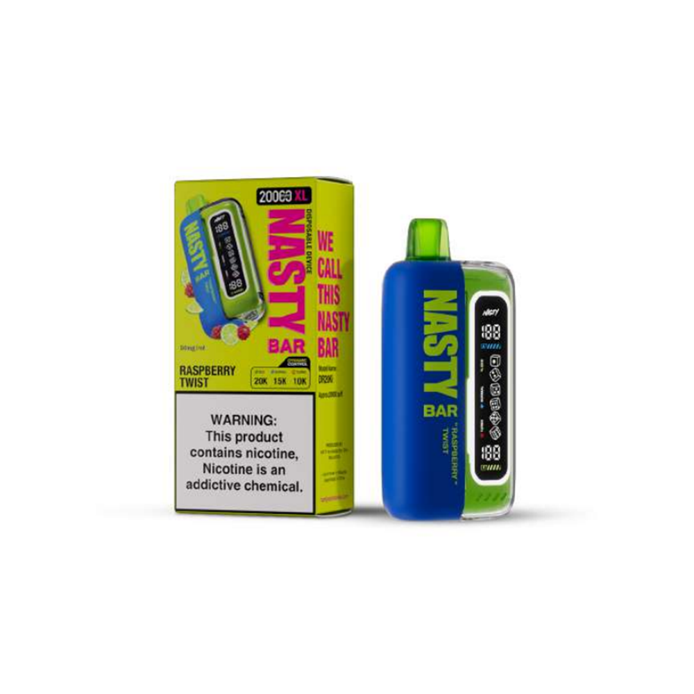 Nasty Bar XL Disposable | 20000 Puffs | 17mL | 50mg | Raspberry Twist with packaging
