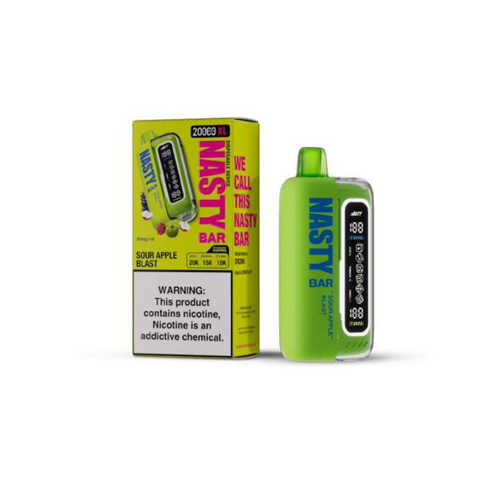 Nasty Bar XL Disposable | 20000 Puffs | 17mL | 50mg | Sour  Apple Blast with packaging